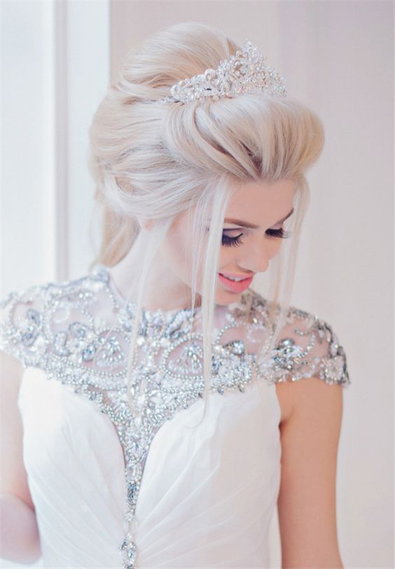 Hairstyles with Diadems and Tiaras for Brides Always
