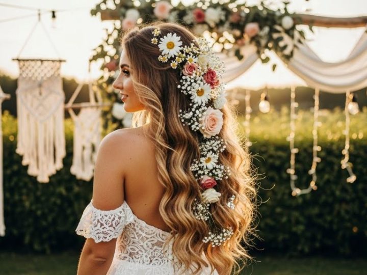 Boho Wedding Hair for Long Hair Without Braids